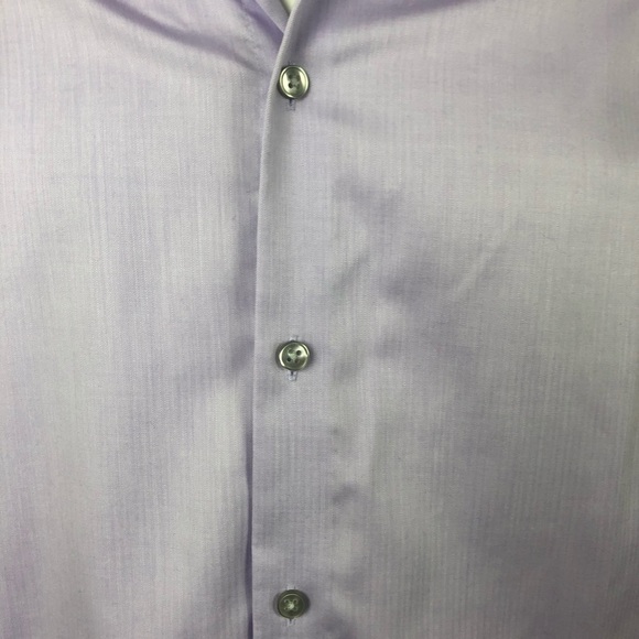 Calvin Klein CK Men's Shirt Slim Fit Non-Iron Long Sleeve Purple 16-23/24 Cotton - Picture 4 of 15